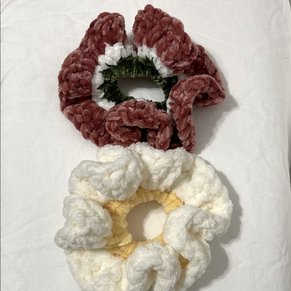 Hair Scrunchie Handmade Watermelon & Daisy NEW